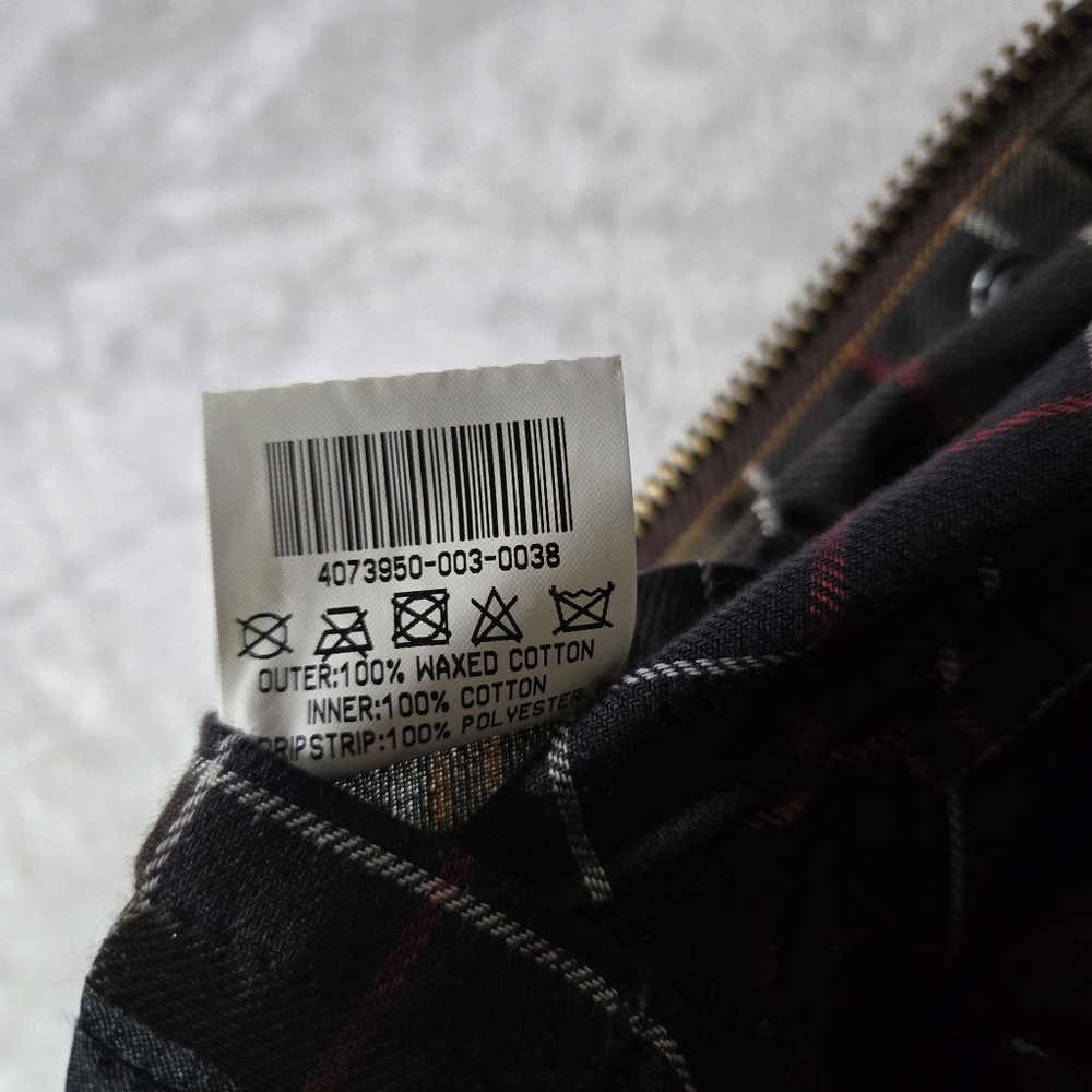 Barbour Classic Bedale Wax Jacket Mens Size C32 Tartan Lined Brown Full Zip - Picture 8 of 15